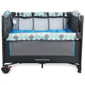 Linio Cuna corral para bebes convertible en colecho sleep azul oferta