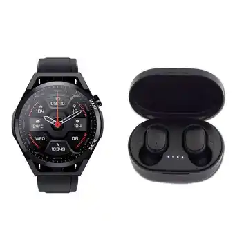 Ktronix Reloj esenses inteligente 46 mm sw-20 negro + audífonos inalámbricos tws-12 oferta