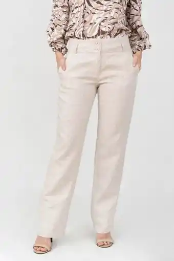 Unipunto Pantalón básico en lino-con cinturón oferta