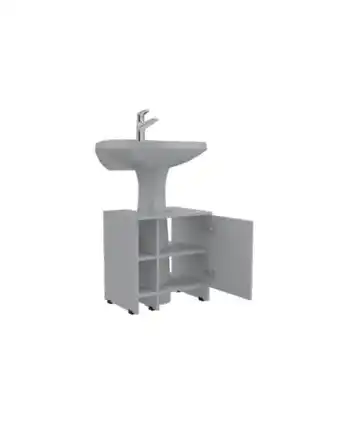 Flamingo Mueble lavamanos omahi, blanco, con variedad de entrepaños oferta