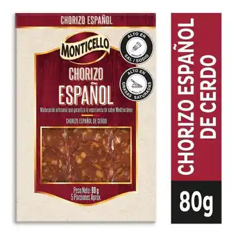 Carulla Chorizo español monticello 80 gr oferta