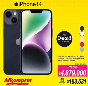 Alkomprar iPhone 14 128GB oferta