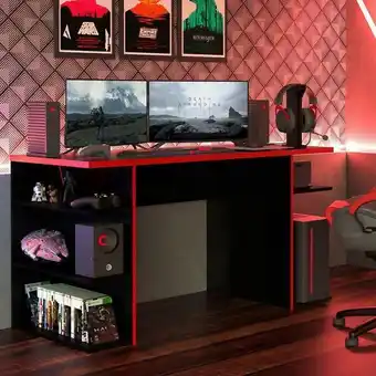 Éxito Escritorio gamer madesa para pc y consola rojo oferta