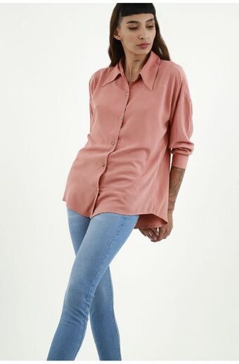 Tennis Camisa rosada con cuello clásico para mujer oferta