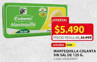 Ara Mantequilla Colanta sin Sal de 125g oferta