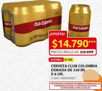 Ara Cerveza Club Colombia Dorada de 330ml x 6un oferta