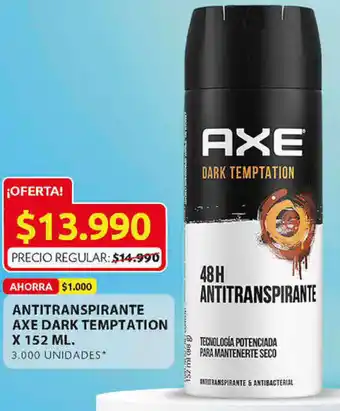 Ara Antitranspirante Axe Dark Temptation 152ml oferta