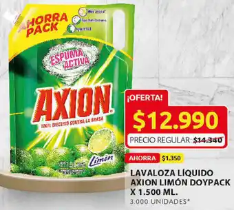 Ara Lavaloza Líquido Axion Limón Doy Pack 1,500L oferta