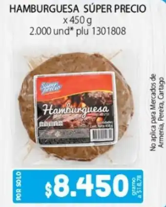 Colsubsidio Hamburguesa Súper Precio 450g oferta