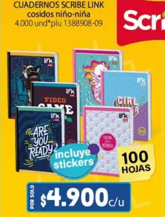 Colsubsidio Cuadernos Scribe Link Cosido Niño-Niña oferta