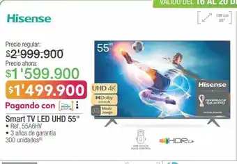 Jumbo Smart tv led 55'' hisense oferta