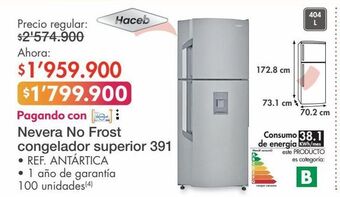 Metro Nevera haceb 404l oferta