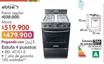 Metro Estufa 4 puestos abba oferta