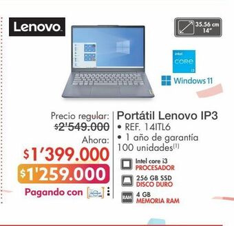 Metro Computador portátil lenovo oferta