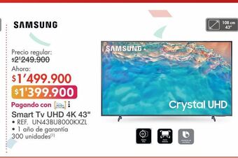 Metro Smart tv samsung 43" oferta