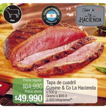 Jumbo Tapa de cuadril cuisine & co la hacienda x 500 g oferta