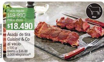 Jumbo Asado de tira cuisine & co al vacío x 500 g oferta