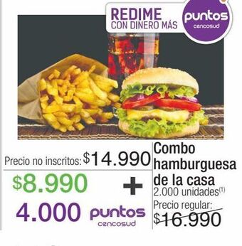 Jumbo Combo hamburguesa de la casa oferta