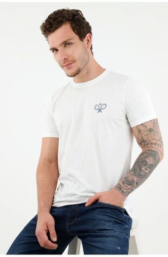 Tennis Camiseta blanca para hombre oferta