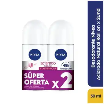 Makro Desodorante en rollon nivea aclarado natural 50mlx2u oferta