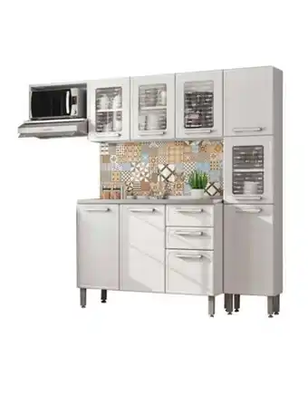 Flamingo Cocina integral gourmet 2.20 metros con lavaplatos blanco oferta