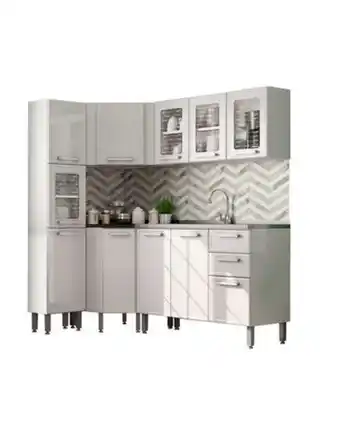 Flamingo Cocina integral gourmet 1.88 x 1.08 metros muebles blanco oferta