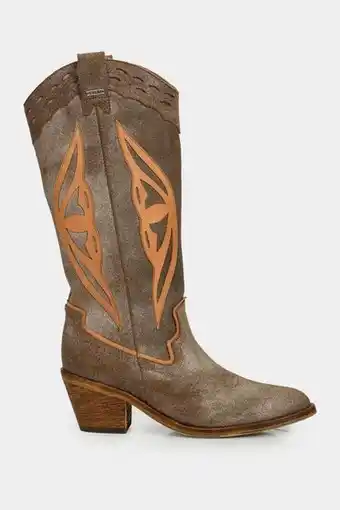 Vélez Botas caña media pasiflora de cuero para mujer efecto envejecido bronce oferta