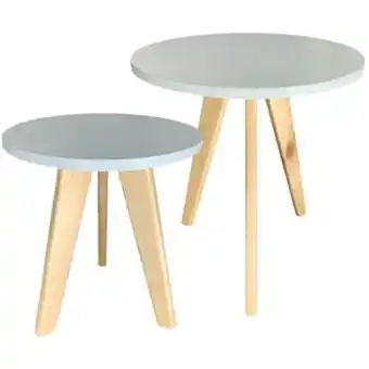 Linio Mesas nórdica blanca set x2 oferta