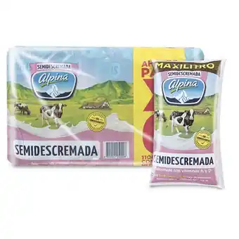 Makro Leche descremada alpina fibra bolsa 1.1lx6u oferta