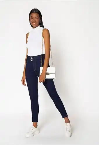 ELA Jeans ultraslim tiro alto con alforza y oferta