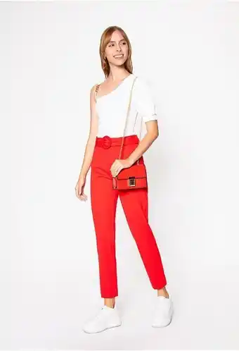Pantalon skinny con cinturon en misma te