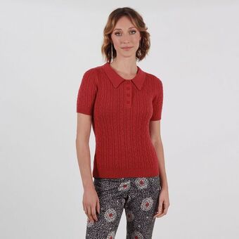 Fuera de Serie Sweater cuello camisero manga corta oferta