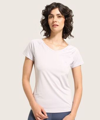 Pat Primo Camiseta para mujer, cuello en v, manga corta, con detalles tipo malla oferta