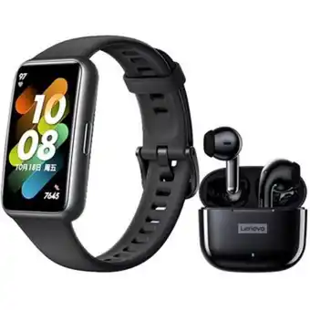Linio Huawei band 7 de reloj pulsera inteligente y audífonos lenovo lp40 pro oferta