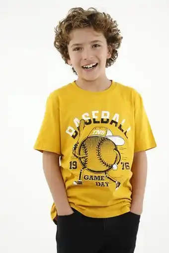 Éxito Camiseta con estampado amarillo para niño oferta