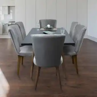 Linio Comedor reina 6 puestos natural oscuro taupe oferta