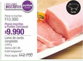 Jumbo Lomo de cerdo congelado x 500 g oferta