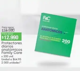 Jumbo Protectores diarios anatómicos family care x 200 und oferta