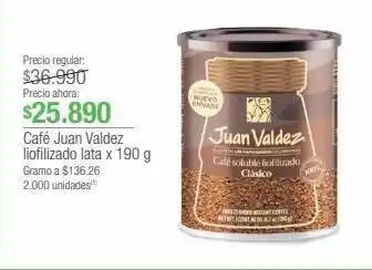 Jumbo Café juan valdez liofilizado lata x 190 g oferta