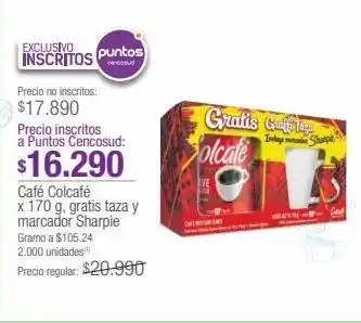 Jumbo Café colcafé x 170 g, gratis taza y marcador sharpie oferta