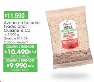 Jumbo Avena en hojuela tradicional cuisine & co x 1.000 g oferta