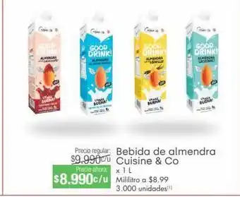 Jumbo Bebida de almendra cuisine & co x 1 l oferta
