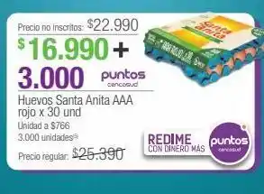 Jumbo Huevos santa anita aaa rojo x 30 und oferta