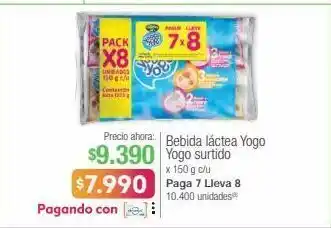 Jumbo Bebida láctea yogo yogo surtido x 150 g c/u paga 7 lleva 8 oferta