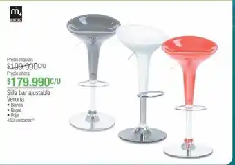 Jumbo Silla bar ajustable verona • blanca • negra • roja oferta
