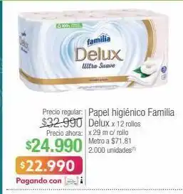 Jumbo Papel higiénico familia delux x 12 rollos x 29 m c/ rollo oferta