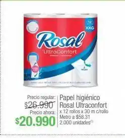 Jumbo Papel higiénico rosal ultraconfort x 12 rollos x 30 m c/rollo oferta