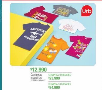 Jumbo Camisetas infantil urb oferta