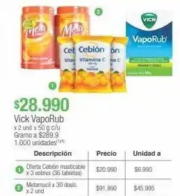 Jumbo Vick vaporub x 2 und x 50 g c/u oferta