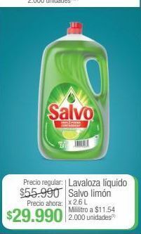 Jumbo Lavaloza líquido salvo limón x 2.6 l oferta